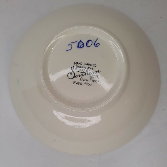 Vintage 1950s Southern Potteries 9" Bowl  Hand Painted Frolic pre-Blue Ridge EUC - Picture 7 of 12